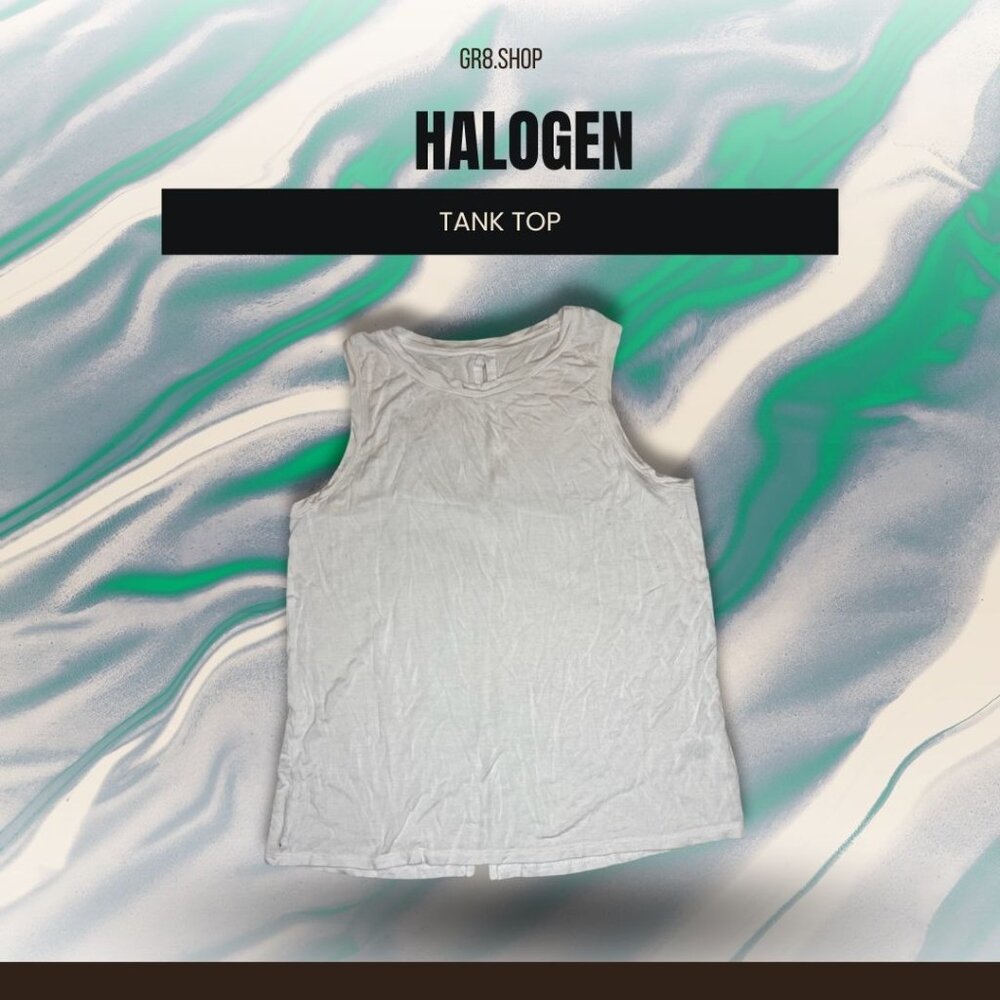 Halogen Womens White Sleeveless Tank Top Size S Lightweight Casual